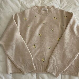 Mango Emroidered Floral Sweater